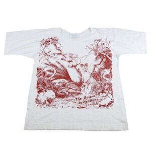 Vintage The Unique Australians T-Shirt Young Oz Design Co White L‎ Souvenir Tee